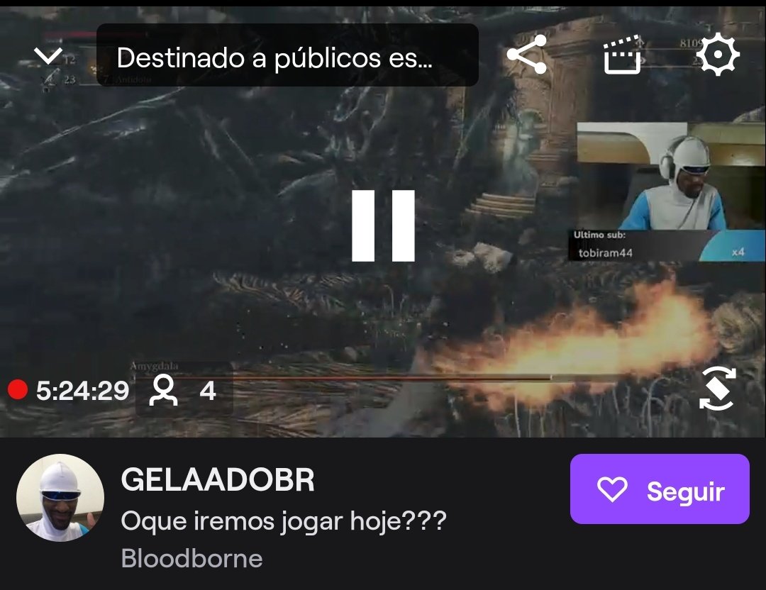 As vezes vale a pena ver a barra de pesquisa da Twitch, pq do nada eu me esbarro com isso aqui