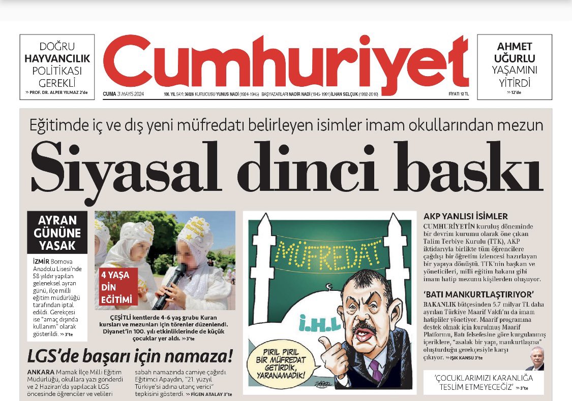 veganzulal's tweet photo. Yukarıdaki video ile ilişkili olarak @cumhuriyetgzt’in bugünkü manşetinde yer alan haberlere de bakmalı. 

MAMAK MÜFTÜLÜĞÜ, PAZAR GÜNKÜ LGS ÖNCESİ ÖĞRENCİLERİ CAMİYE ÇAĞIRDI! https://t.co/Sd9neAKN7D https://t.co/YQG8EREGct
