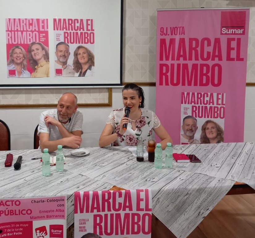 Con la compañera <a href="/MamenBarranco/">Mamen Barranco🔻</a> en Torredonjimeno, #MarcandoElRumbo para que el 9J gane la Europa de las trabajadoras frente a la Europa del capital.