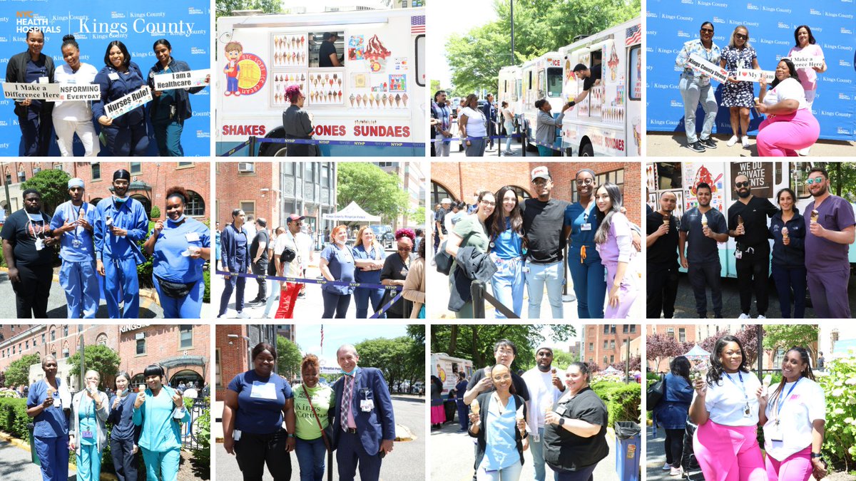 What's a better way to enjoy the sun than with ice cream? Today @kingscountyhosp held our hospital-wide Ice Cream Social where staff enjoyed sweet treats, a dominoes competition, & played double dutch. Attendees were also encouraged to wear their 'freshest' kicks! 👟 #WeAreKings