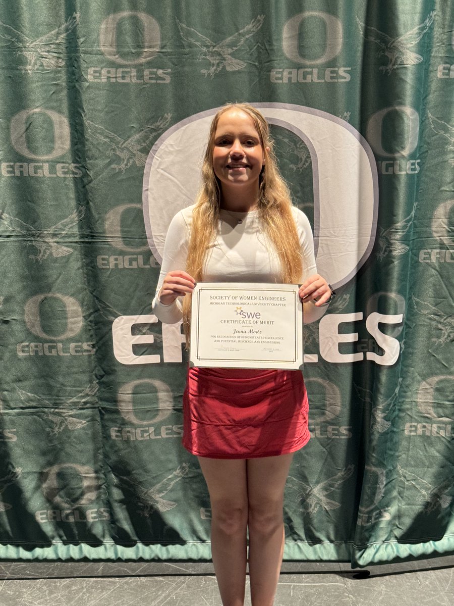 JohnWMertz's tweet image. A great afternoon attending our @OlivetHS_Eagles Second Semester Awards. So proud of all of our students, but especially proud of my daughter Jenna for receiving 3 awards including the Michigan Technological University Society of Women Engineers Certificate of Merit! 
#OCSRocks