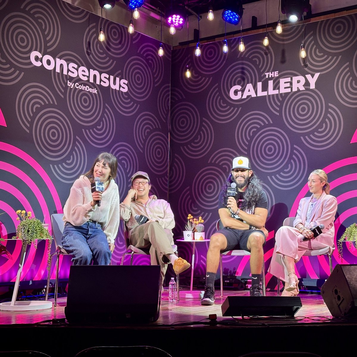 Incredible @consensus2024 panel kicking off at The Gallery right now!

Topic: Art’s role in the evolution of culture and technology

Host: @Melt_Dem + @FWBtweets 
Speakers: @JNSilva_ @alexzhang__ @mpierpont3