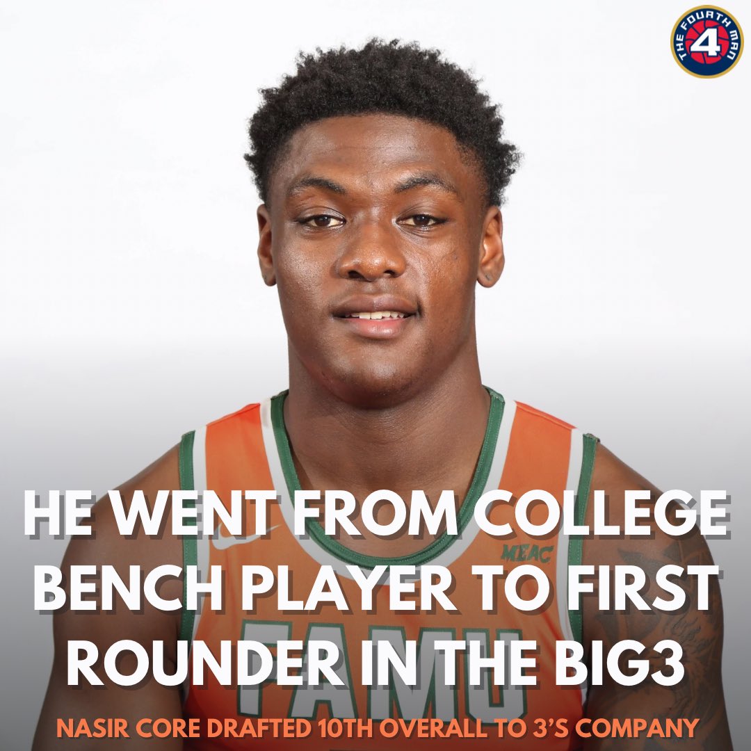 4thManPod's tweet photo. Nasir Core showed out at the BIG3 combine and now he’s going to be teammates with Mario Chalmers and Michael Beasley 🔥

Core played his college ball at Florida A&M University. He mentioned the struggles in college recently on his IG around how he was being underutilized, multiple coaching changes, and coming off the bench could have swayed his mindset

Instead, he’s only gotten better and proved doubters wrong. Since college, Core won a championship in Albania, dominated parks & 1s as part of the Ballislife family, and was most recently drafted as a BIG3 first rounder 💯 

How do we think Nas will do during his rookie season this summer? 

🎥 via @ballislife and Secondroundpick on YouTube