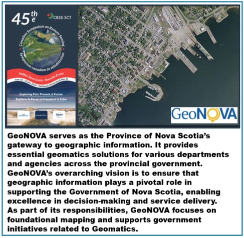 Visit the GeoNOVA booth and learn about its many geodata products for Nova Scotia, at the 45th Canadian Symposium on Remote Sensing, which will be held in Halifax (Nova Scotia) from June 11 to 13, 2024. @CRSS__SCT