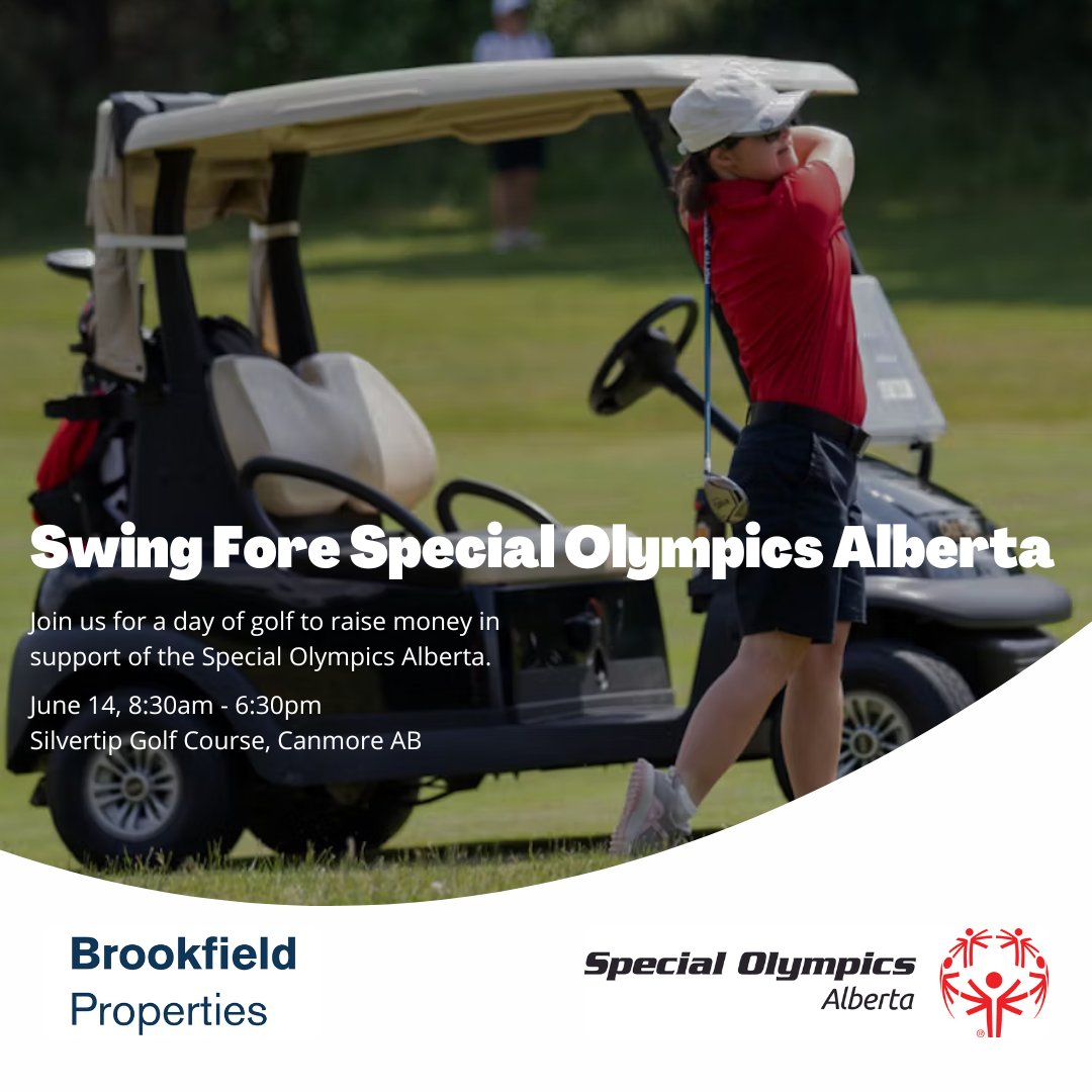 🏌️‍♀️🏌️‍♂️ Only 2 weeks left till the Swing Fore Special Olympics Alberta Golf Tournament! Join Special Olympics Alberta and Brookfield Residential at the inaugural Golf Classic on June 14, 2024, at Silvertip Resort in Canmore. Registration open now! #SwingForeSOA