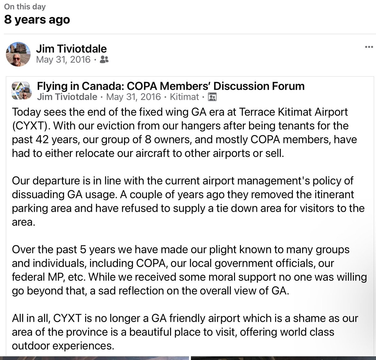 ravenairservice's tweet photo. Itโs been 8 years since the last fixed wing GA aircraft departed #CYXT #Terrace Nothing has changed๐ข@COPAnational @BCAC1938 @CityofTerrace @taylorbachrach @ellisbross @ClaireRattee https://t.co/OFe3PplFmd