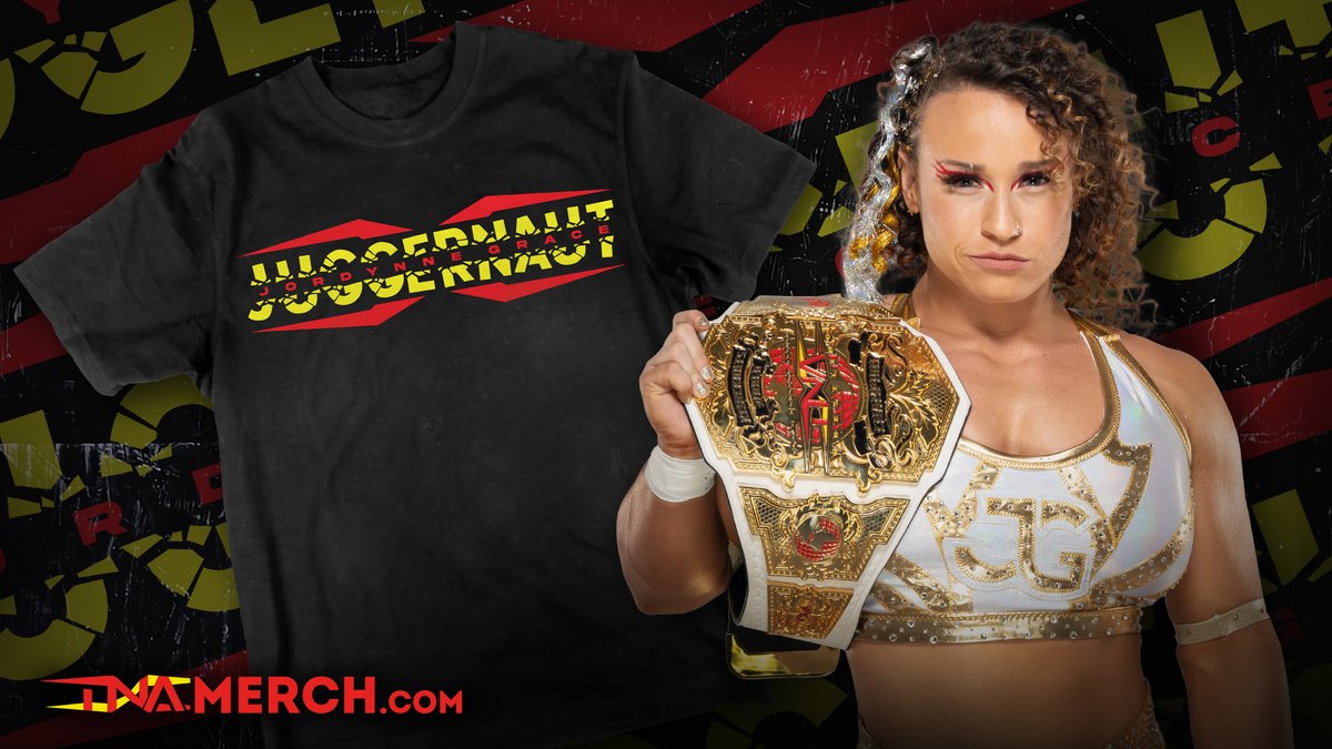 TNA Wrestling (@thisistna) on Twitter photo Get excited for <a href="/WWENXT/">WWE NXT</a> THIS TUESDAY and show your support for <a href="/JordynneGrace/">Jordynne Grace</a> in her match with <a href="/StevieTurnerWWE/">STEVIE TURNER</a> by purchasing a Juggernaut T-Shirt from TNAMerch.com! Get excited for <a href="/WWENXT/">WWE NXT</a> THIS TUESDAY and show your support for <a href="/JordynneGrace/">Jordynne Grace</a> in her match with <a href="/StevieTurnerWWE/">STEVIE TURNER</a> by purchasing a Juggernaut T-Shirt from TNAMerch.com!
