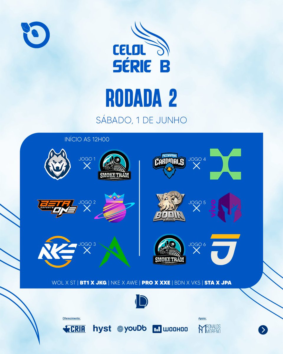 LigaGG_'s tweet photo. O CELOL SÉRIE B Volta amanhã, com muita gameplay de qualidade!
Jogos de Sábado - 12:00 - @Ewolvesgg x @smoketram
A Seguir: @betaoneesports x @jkg_esport
A Seguir: @nkeesports x @ArcanWest
A Seguir: @puccardinals x @XaximESports
A Seguir: @bodinesports x @VivoKeyd
A Seguir: @smoketram x @jampaesports
Mais duas rodadas estão chegando, para não perder nada, já segue os canais de transmissão da Liga GG! Até amanhã GG LÔVERS! ♥
AO VIVO a partir das 12:00hrs (Meio dia)
📺 https://t.co/XNgFCd44Lr
📺 https://t.co/AKhJrSgoF1