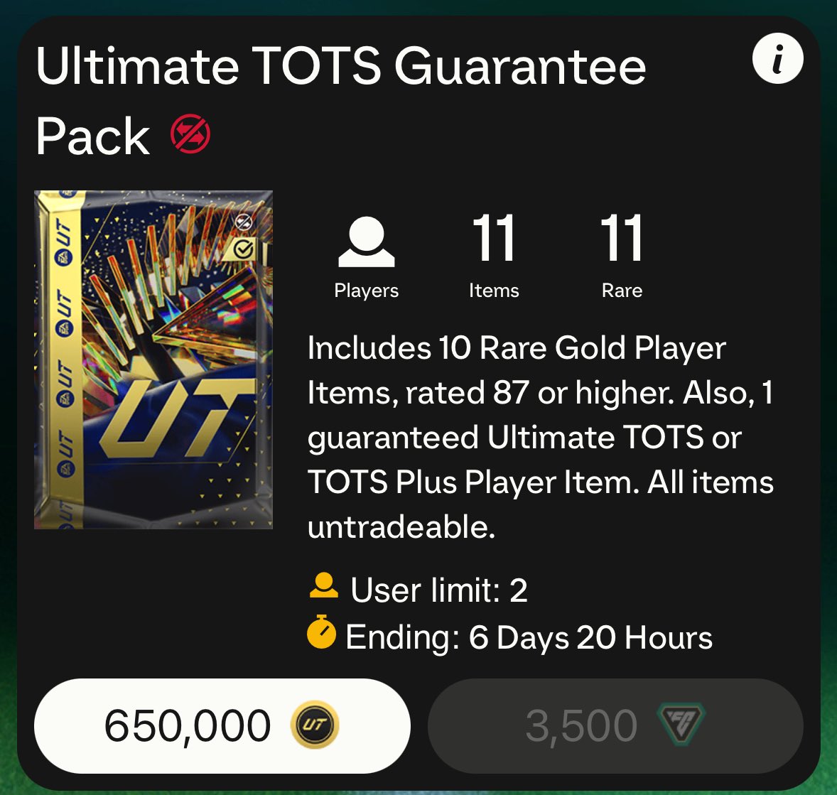 If you’d like to open the Ultimate TOTS Guarantee pack, just like and comment your platform ✅

Must be following so I can DM 🤝