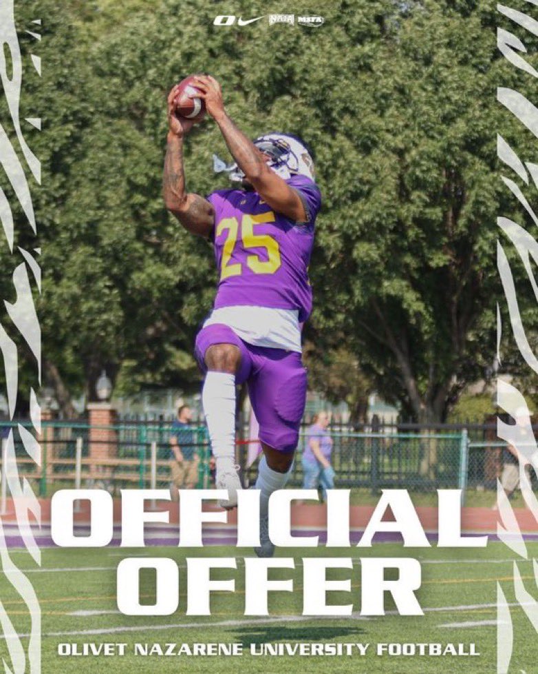 Blessed to have received an Offer from Olivet Nazarene University!💜🤍 @CoachCB_9 @Showtime_CoachP @T_Wilson11 @RisingStars6 @TheD_Zone