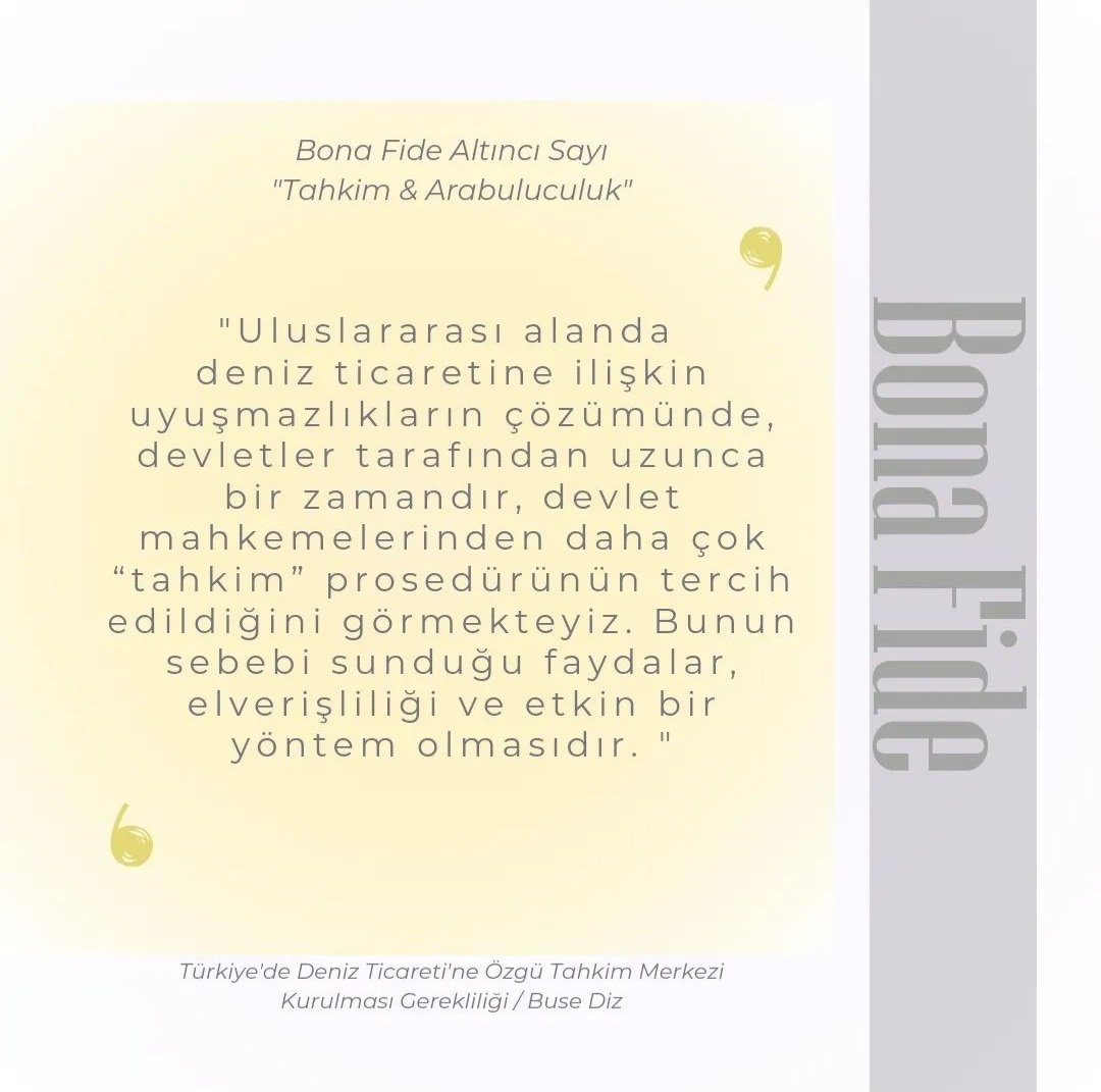 bonafide_dergi's tweet photo. Buse Diz'in kalame aldığı "Türkiye'de Deniz Ticareti'ne Özgü Tahkim Merkezi Kurulması Gerekliliği" başlıklı yazının tamamını okumak isterseniz sitemizi ziyaret edebilirsiniz.🌱 https://t.co/ffcN4KhjXB
