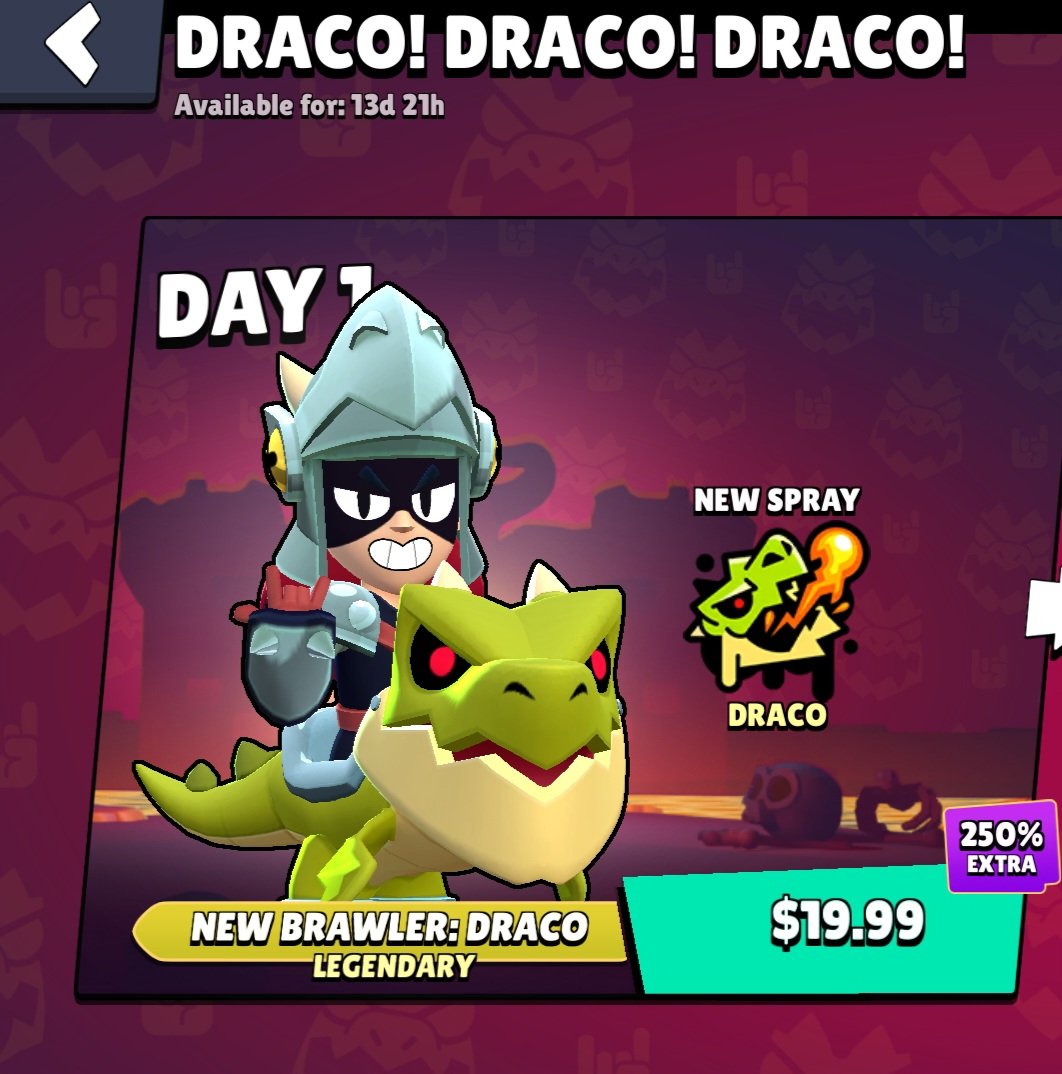 🎁 ×4 Draco Giveaway 🎁 🍀 Requirements : ⭐️ Retweet ⭐️ Follow @BScomunidad__ + @FFlevi_ + @MysticEsportsOP + @MagicStaysGod + @TejeiroManu 💬 Comment a emoji Winners in 4 days . #BrawlStars #Godzilla