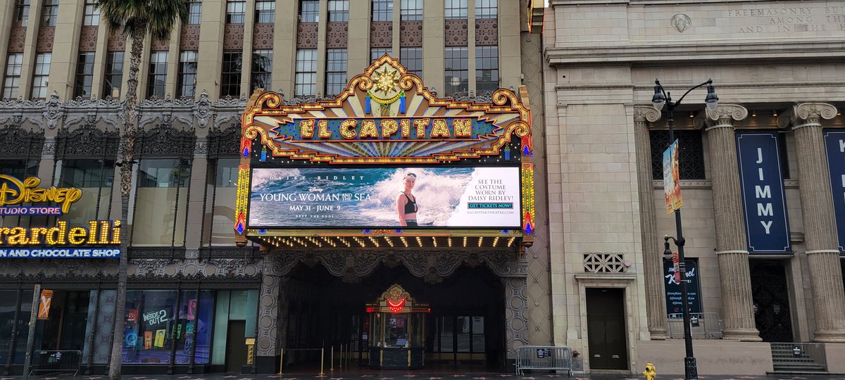 Anyways I Will Be Back To The El Capitan Theatre Later Tonight To See Disney's Young Woman And The Sea! #ElCapitanTheatre #YoungWomanAndTheSea #DaisyRidley #WaltDisneyStudios #Disney100 #D23 #Disney