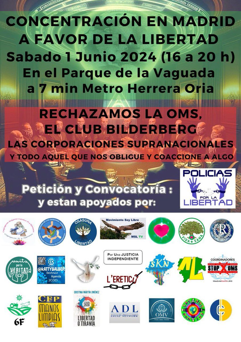 A vueltas con el club mierderguer, mañana hay organizada una protesta a más de 1km del hotel. Lo importante es que se vea el ambiente y salgan buenas fotos para repartirlas por el planeta.
Hay que ir guapos #clubBilderberg