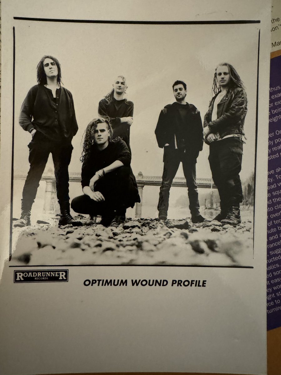 Went to sell some vinyl at a friend’s record shop today. He handed me these photos. Promo shots taken of Optimum Wound Profile for Roadrunner records many years ago. Not seen them for a long, long time. Happy memories. Despite looking miserable as f.**k!
