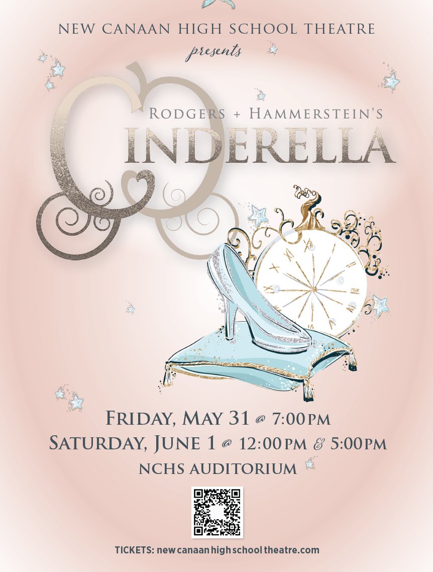 Opening Night of NCHS Theater's 'Cinderella'. Tonight 7pm and Sat, Jun 1st at 12pm and 5pm. Get your tickets and enjoy a true fairy tale experience! newcanaanhighschooltheatre.com