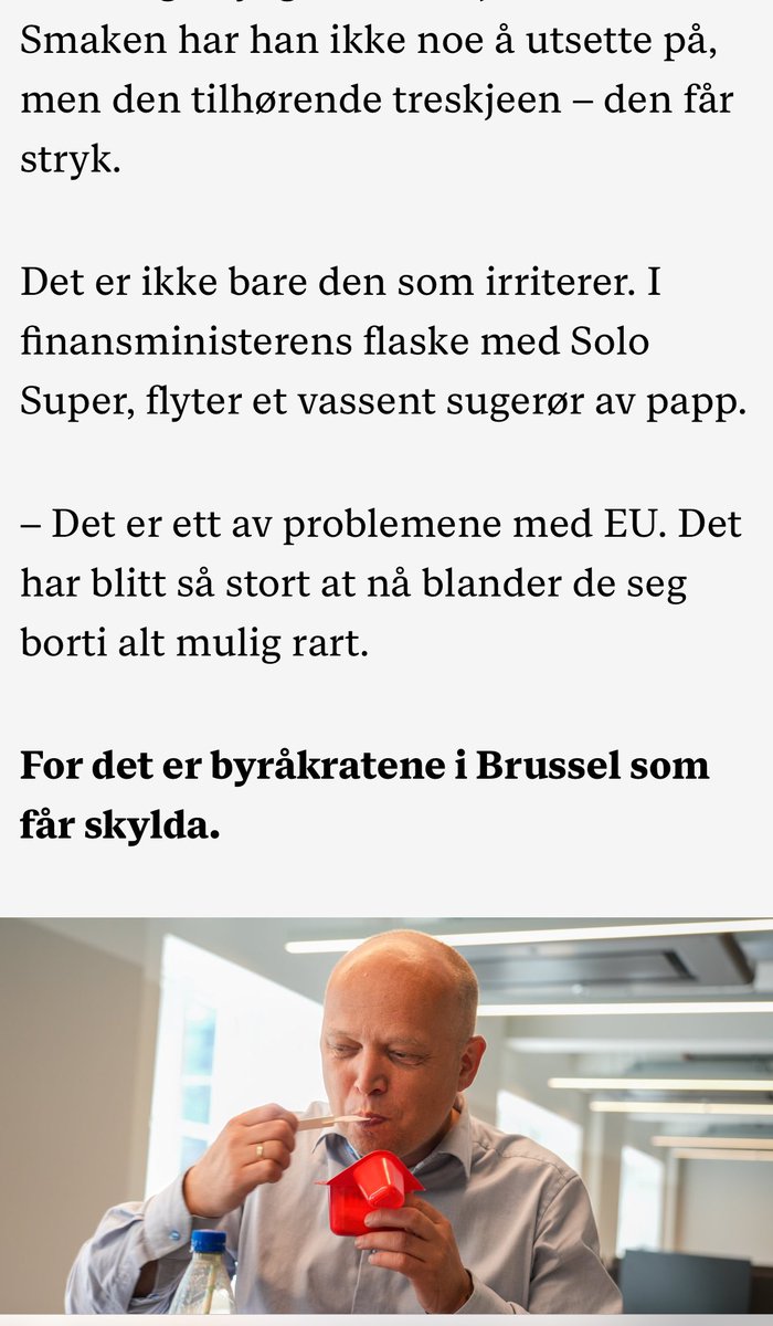 EU har tatt frå oss ein kjerneverdi i det Noreg Senterpartiet er så glade i: Eingongsplasten. @Nettavisen @Venstre