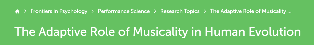 Don't miss this great collection of papers on the adaptive role of musicality in human evolution frontiersin.org/research-topic…