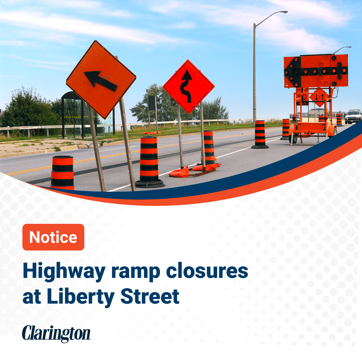 🚧🚘 @ONtransport has begun construction on the Liberty Street Highway 401 ramps, resulting in the long-term closure of the eastbound on-ramp and the westbound off-ramp.

We apologize for any inconvenience.