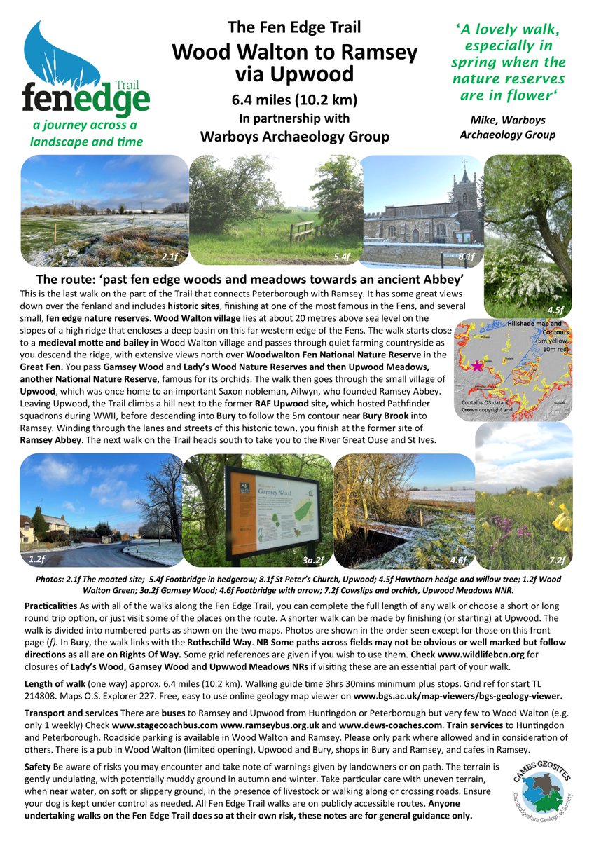 FenEdgeTrail's tweet photo. Our walk from Wood Walton to Ramsey takes you through quiet countryside over the lower slopes of the hills to the south of Woodwalton Fen, passing plenty of hedgerows and small ditches before reaching Upwood Meadows National Nature Reserve. https://t.co/iuWG0nEWAW https://t.co/TBun03NmlH