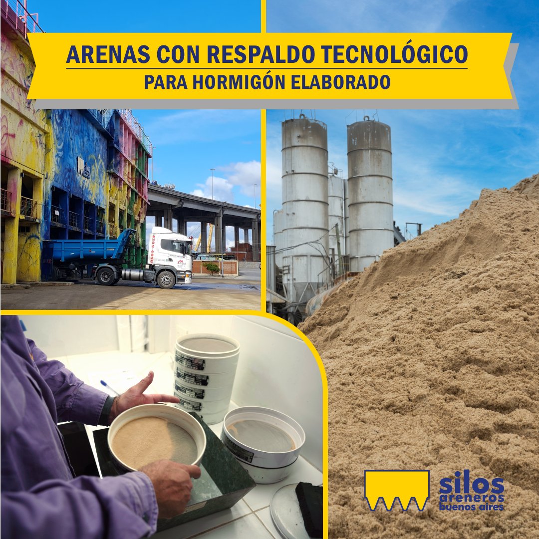 Arenas especialmente formuladas por nuestra empresa para utilizar en la preparación de hormigón elaborado.

Más info: silosareneros.com.ar

#construccion #arenera #arena #silosareneros #arquitectura #corralon #constructora #constructor #ingenieriacivil #hormigon #hormigonera