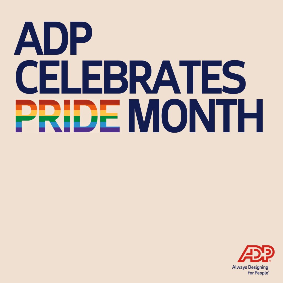 Every June, ADP celebrates Pride Month – a time to honor the history, recognize the accomplishments and uplift the voices of our LGBTQ+ associates, clients and community. Happy Pride! 🏳️‍🌈 #ADPPride