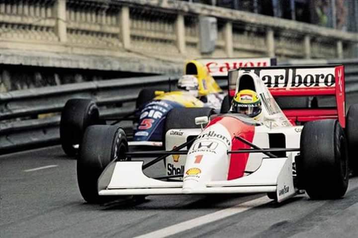 #OnThisDay in 1992, Ayrton Senna beat Nigel Mansell by 0.2s to win his 5th #MonacoGP. #Senna 🇧🇷 #MonacoGP 🇲🇨 #MonacoGrandPrix #F1 🏁 #Senna30