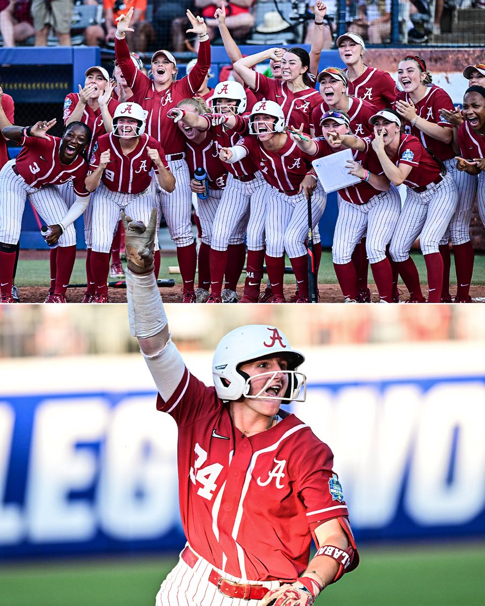 SECNetwork's tweet photo. ALABAMA ELIMINATES 10-SEED DUKE! 

@AlabamaSB gets its first WCWS win since 2021 🐘 https://t.co/MkmxJB3ApM