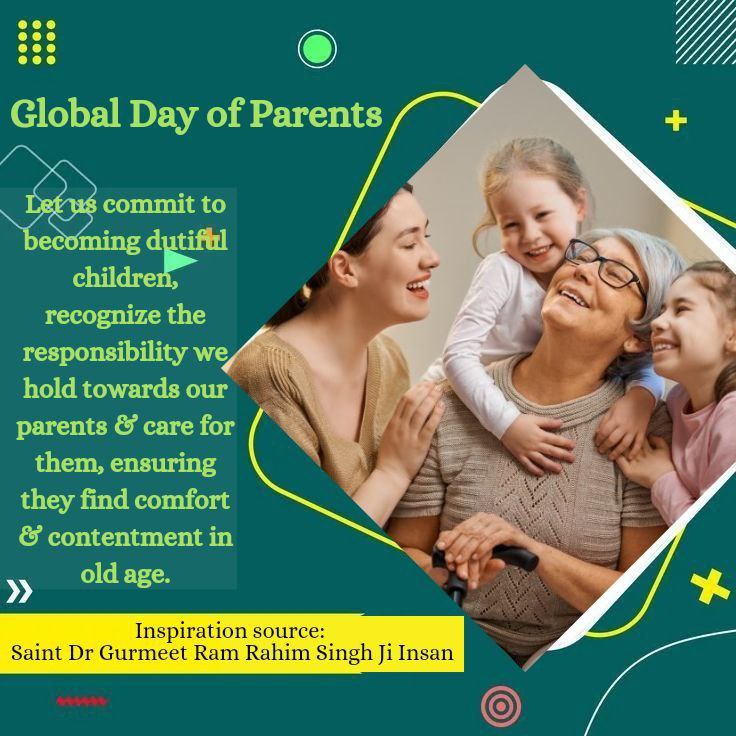 #GlobalDayOfParents Celebrate one day with senior citizens of old age homes and raise their self-esteem by making them feel special Saint MSG