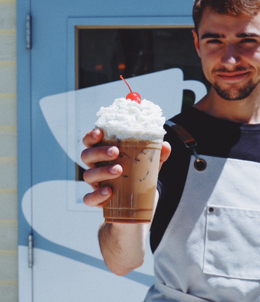 SkipStoneCoffee's tweet photo. We are excited to introduce our NEW and very special summer drink! #DoorCounty Cherry Iced Mocha featuring Seaquist Orchards Cherry Syrup! 🍒 🤩 https://t.co/mBKlPrsKdR
