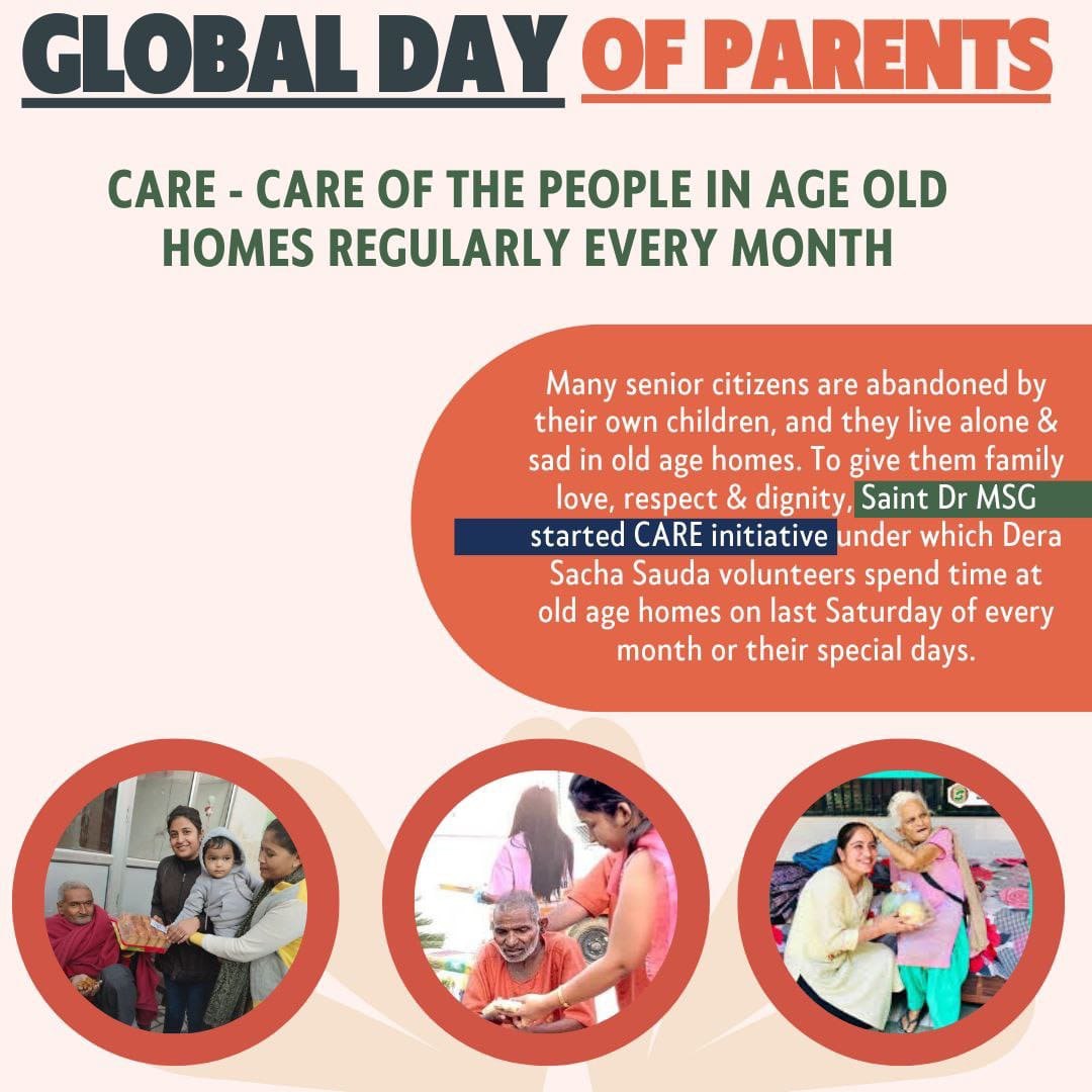 jyotiin33898735's tweet photo. Parents are no less than a precious treasure for children. Today's generation is forgetting value of that precious treasure. Saint MSG has started campaigns CARE TEAM and BLESS so children can respect their parents also they have given tips for parenting.#GlobalDayOfParents https://t.co/FmEyaIaXc0