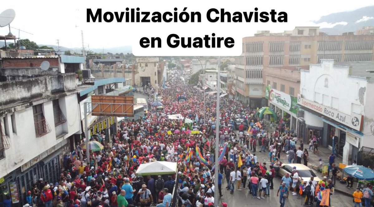 Galindez_vzla's tweet photo. Ajá ajá ajá vean 👀 ustedes mismos lo qué pasó hoy en #Guatire. 

Guatire da un mensaje contundente en apoyo a Nicolás Maduro ✊🏽 ¡Vamos con todo! https://t.co/KIvLhhHVyP