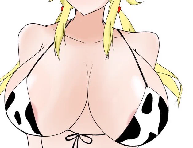 とにかくめぐるのデカパイ牛柄ビキニが見たかったので描きました
