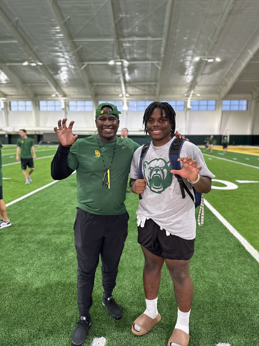 Great experience today at the @BUFootball  CAMP. Thank you @CoachK_Hall  for the great feedback & advice! #gobears #sicem @SBSportz