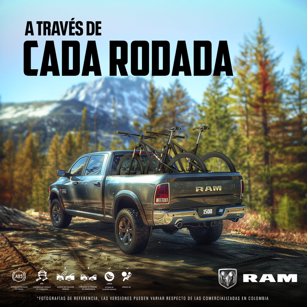 Cada kilómetro sobre ruedas es un nuevo logro. 🚴‍♂️✨ #DíadelaBicicleta #RAM #RamColombia #Poder #Camionetas