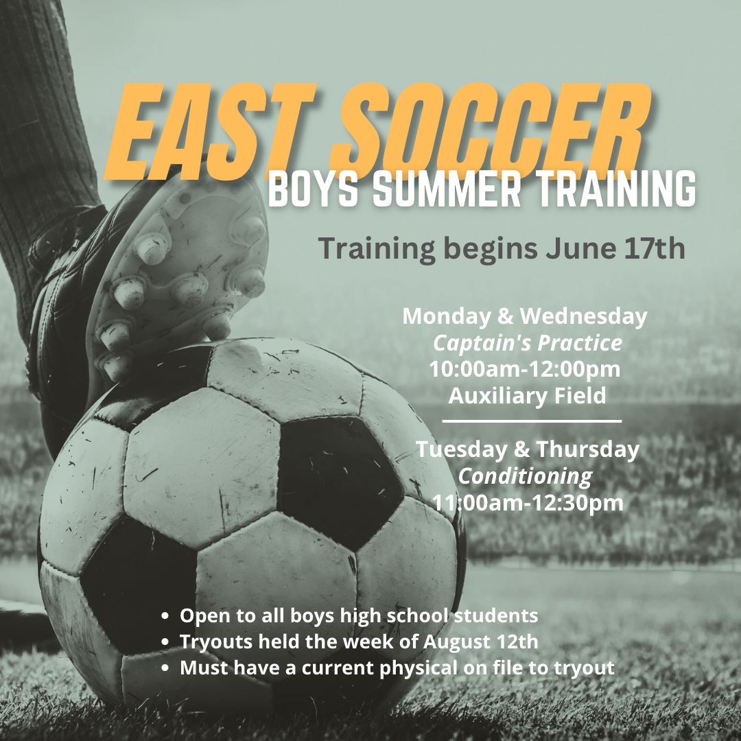 SLEastSoccer's tweet photo. Summer Training SLEHS ⚽️@BeEast_Cougars https://t.co/hNhZU80tMj