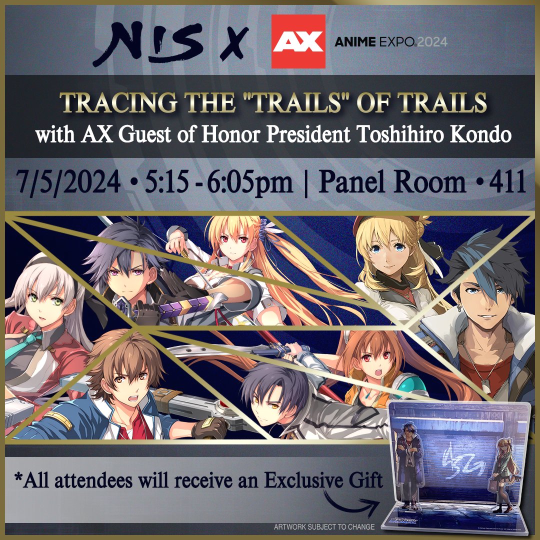 Trace the trails of the Trails series, from 2004 to the latest chapter, with Nihon Falcom President and AX Guest of Honor Mr. Kondo. Learn secrets from the series' history along with insights into the future of Trails! @NISAmerica  #AX2024