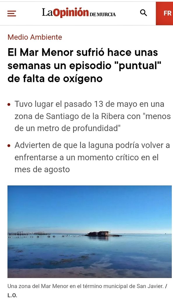 NuestroMarMenor's tweet image. El Mar Menor no levanta cabeza.

Aunque nos vendan de cara al verano que "han aparecido" caballitos adultos, hay alevines de nacras o mejores praderas:
Todos, TO-DOS, TODOS sus problemas de contaminación siguen vigentes.

¡Y pretenden aliviar Ley del Mar Menor, increíble incapaz!