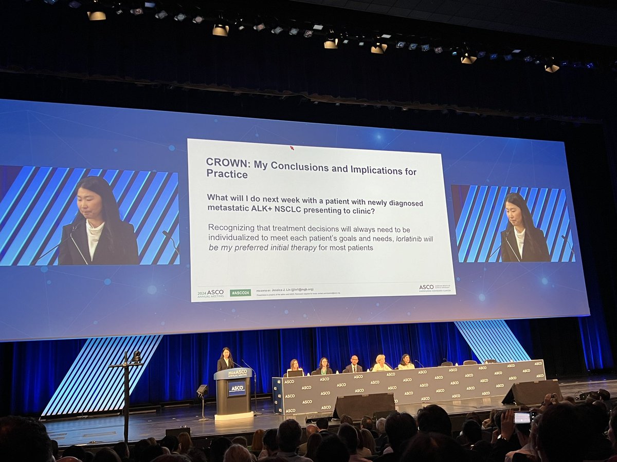 .<a href="/JessicaJLinMD/">JessicaJLinMD</a> discusses CROWN and summarizes 1st line lorli is now the preferred option. Have to say I agree.

Great if <a href="/pfizer/">Pfizer Inc.</a> and <a href="/NICEComms/">NICE</a> can agree to allow UK patients to access lorli 1st line. #ASCO24 <a href="/BTOGORG/">BTOG</a>
