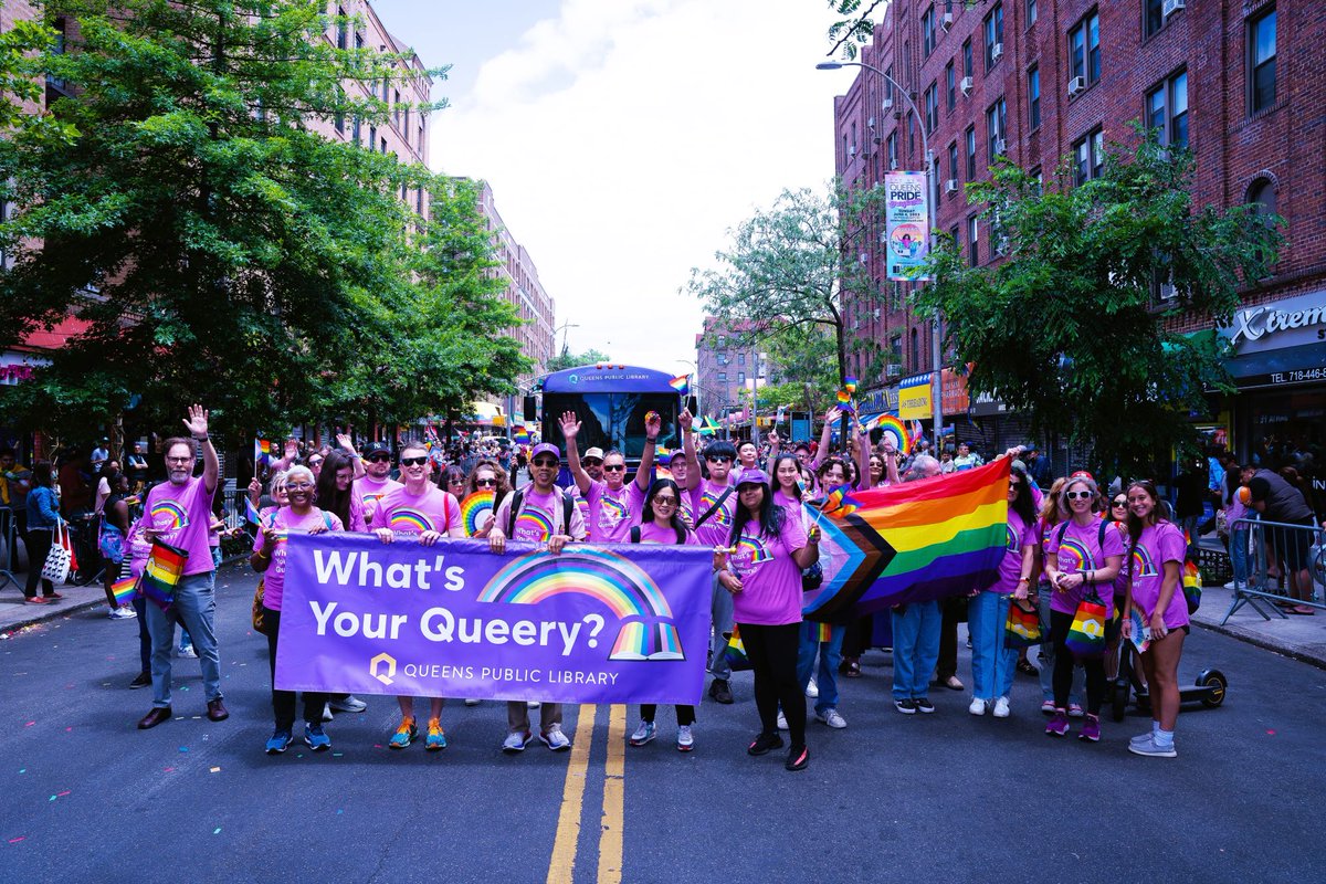 QPL will be marching in the #QueensPride Parade on Sunday, June 2 at 12PM in Jackson Heights. Come on out to support us and support #LGBTQ+ #Pride! For more details about the Parade, visit: newqueenspride.org #PrideMonth #WeSpeakPride #LGBTQPrideMonth