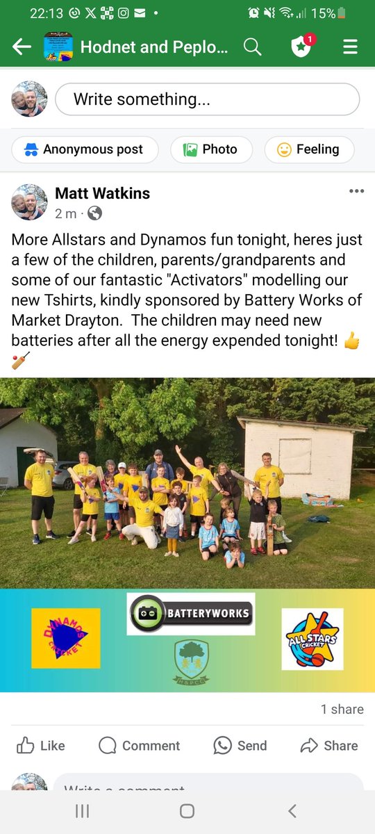 HodnetPeplowCC's tweet image. From our Facebook tonight. It&apos;s great to see so many having #Allstars #Dynamos fun on Friday nights. @CricketShrops @BBCShropSport @ShropCCLeague @CowCornerPod