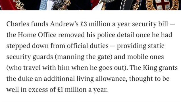 In 2023,Prince Harry was told by the Home Office that there are some things money can't buy - including personal armed police guards.
Turns out, Charles has been renting police  for pdf Andrew.
#KingCharlesTheCruel