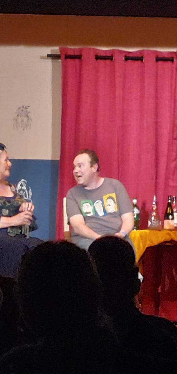 CaseyComedian's tweet photo. @SSkorkowsky Am currently in a show where I have to play 5 different characters that may all be the same person. 
I thought you might get a kick out of my costume choice for one of them. https://t.co/1lTrCVydaz