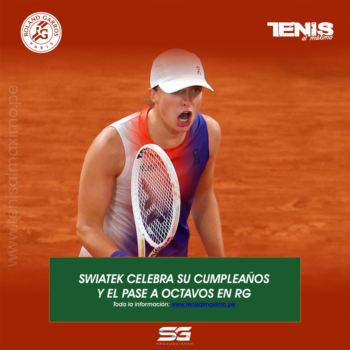 #GrandSlam | La polaca Iga Swiatek (1° WTA) derrotó a la checa Marie Bouzkova (19°) con un contundente 6-4 y 6-2, en 1h 30min, logró meterse en los octavos de final de @rolandgarros. Allí, se verá las caras con la rusa Anastasia Potapova (41°).
tenisalmaximo.pe/en-su-cumplean…