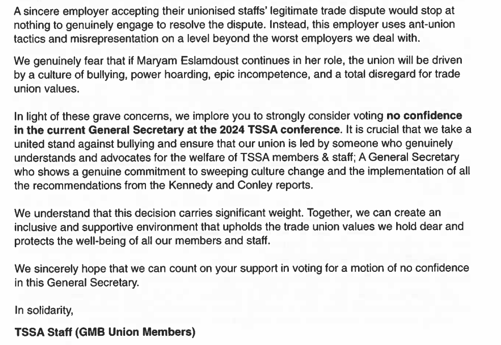 TSSA staff have been silenced by the leadership of TSSA and have been banned from talking to TSSA members about the problems at TSSA. Please read this open letter from them.