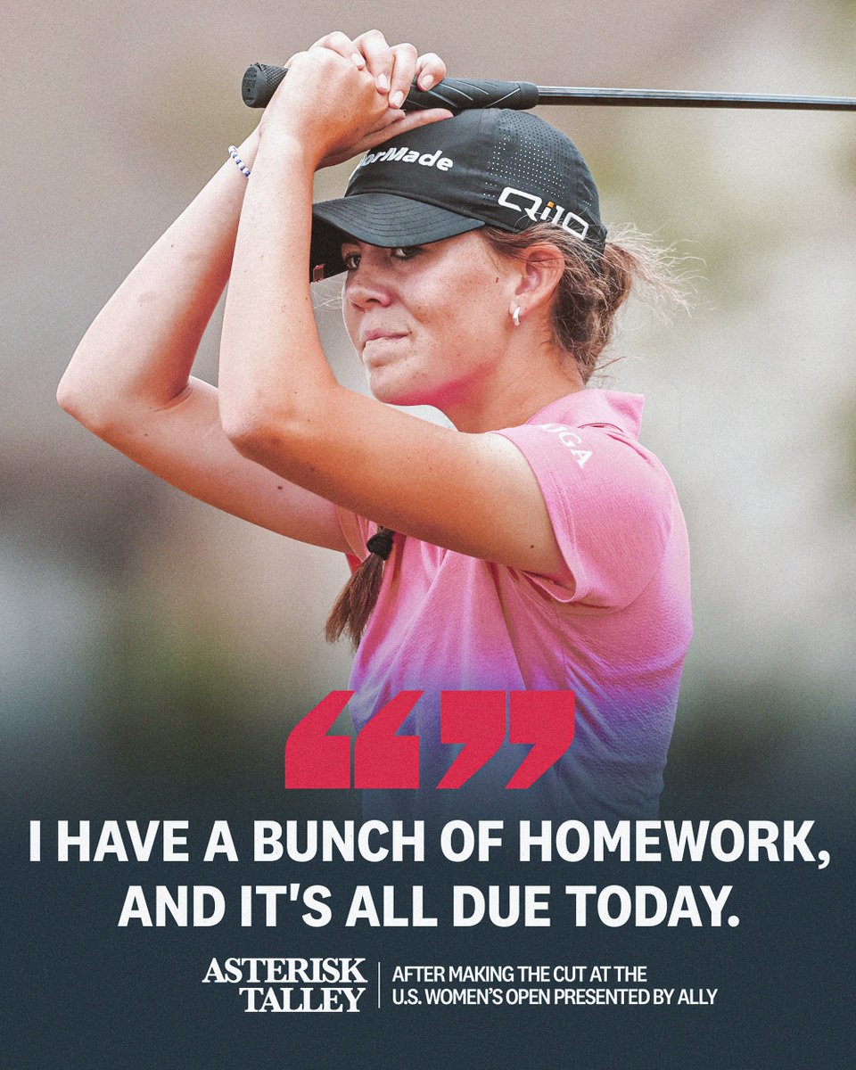 ❌ The dog ate my homework ❌ My computer crashed ✅ I have a late Saturday tee time at the U.S. Women's Open Repost to get Asterisk a homework extension! 📝