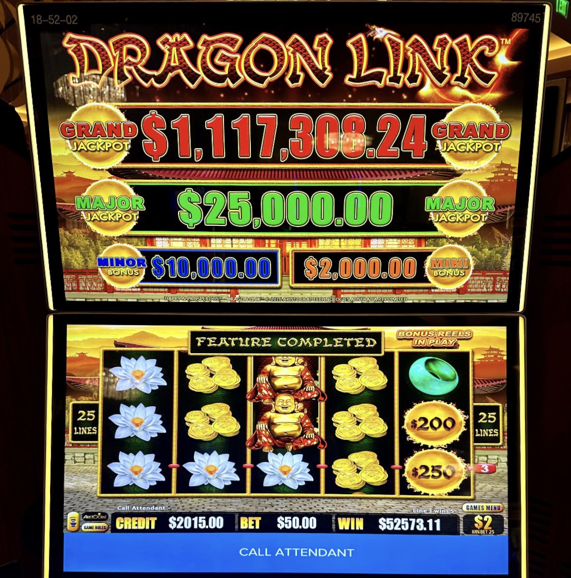Congratulations to another lucky jackpot winner here at #hardrocktampa! This lucky guest won $52,573 on the Happy & Prosperous Dragon Link machine - multiplying their bet of $50 by about 1,000! 🤩

#anybodycanwin