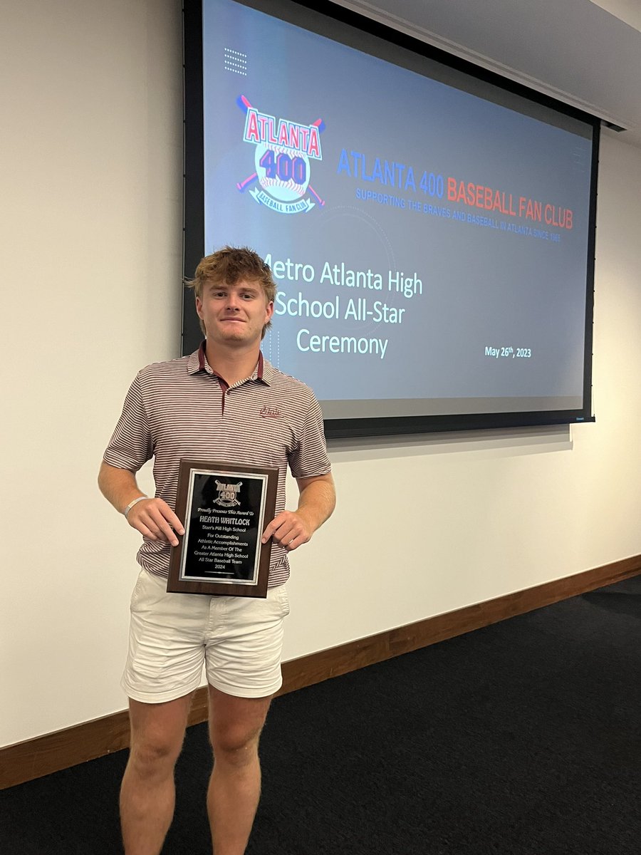 Congratulations to <a href="/HeathWhitlock1/">Heath Whitlock</a> for being named a Metro Atlanta High School All-Star and being honored at the <a href="/Braves/">Atlanta Braves</a> game.