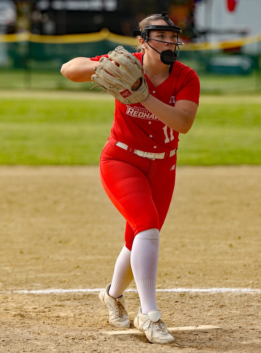 Amesbury 3   St. Bernard's 0
(Division 4 - Round of 32)
Senior Izzy Levasseur the story - 19 K's &amp; a no-hitter for the UMass Boston commit.
Lexi LeBlanc sac fly in the first was all the runs the (16-4) #7 Redhawks would need.  St. Bernard's (#26) finishes 12=7.
@BostonHeraldHS