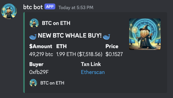 Don't like staring at charts but still want to see $btc on ETH moon?

The Red Team has your back!

- Follow the <a href="/btc_whale_bot/">BTC on ETH Whale Bot</a> and turn on notifications.

- Join the Discord to get alerts on 0.5 ETH+ buys: